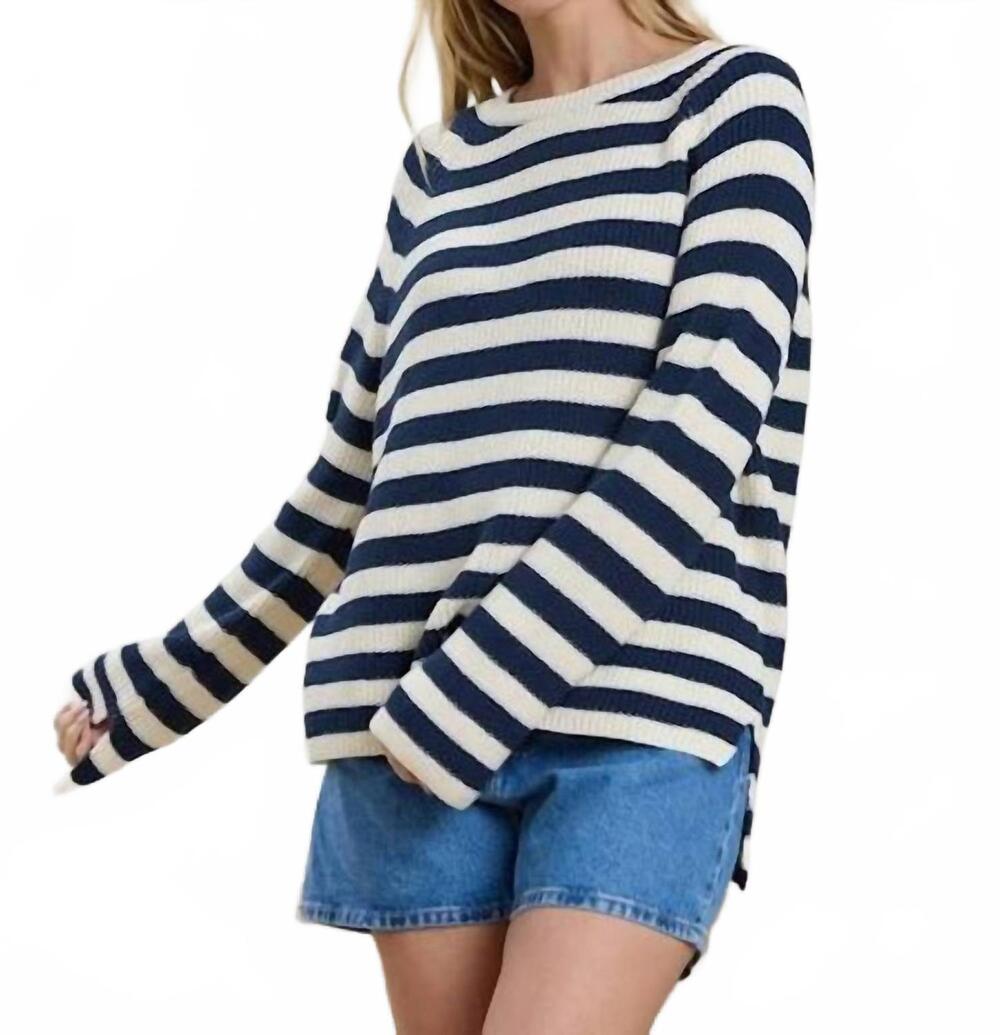 NEW STITCHES & STRIPES alice pullover top in anchor combo
